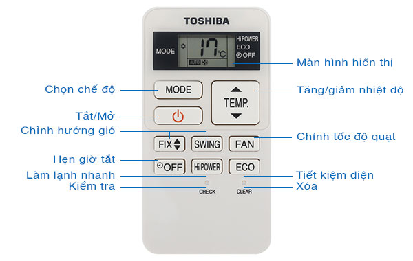 Hướng dẫn chi tiết cách sử dụng remote máy lạnh Toshiba